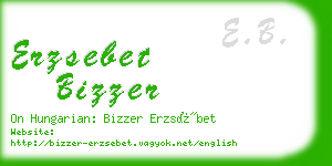 erzsebet bizzer business card